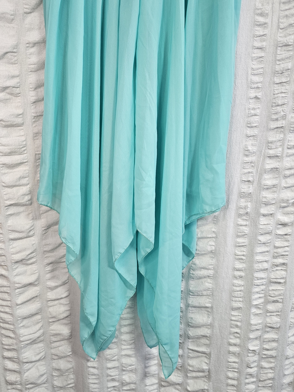 Women's Fairycore Handkerchief Hem Sheer Skirt Aqua with Cream Waistband  Rue21 - Picture 7 of 14